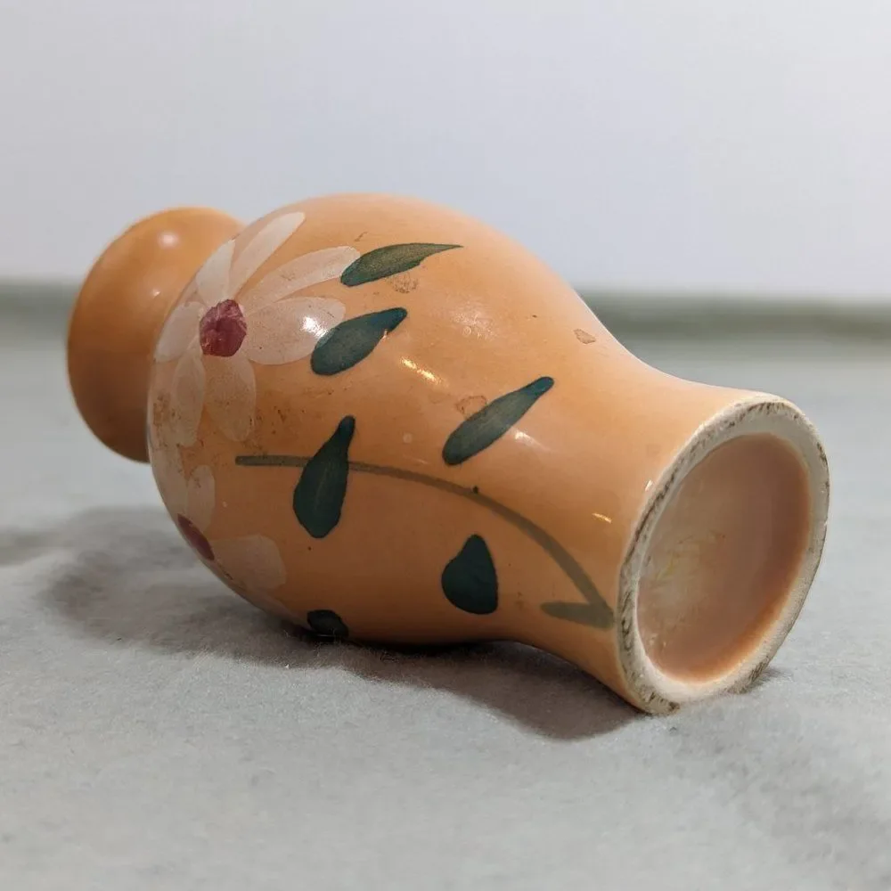 Small Glazed Handpainted Vase Floral